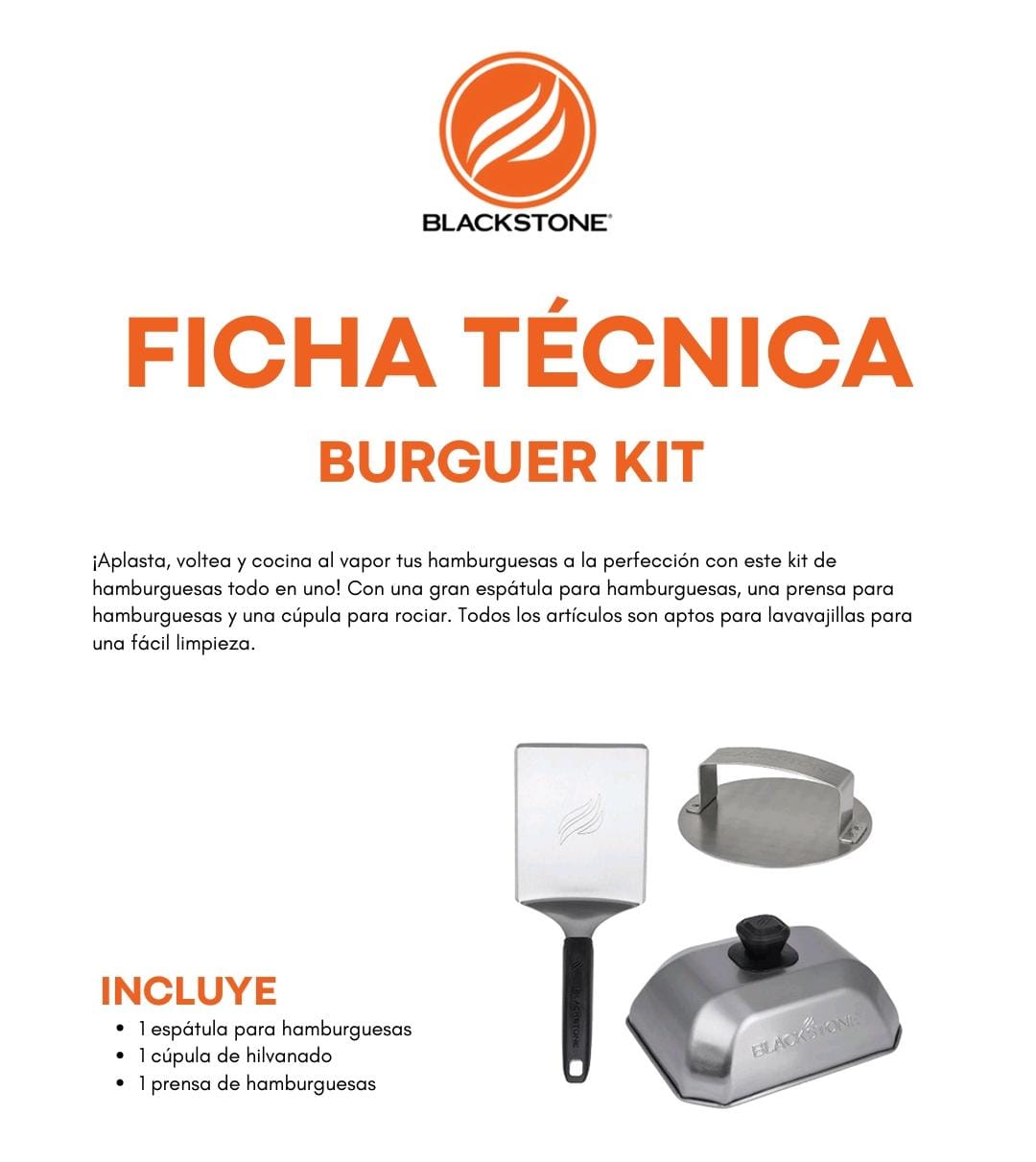 Abiemuce Kit Smash Burger 6 Pièces INOX - Presse Burger, 2 Spatules, Cloche à Burger Pour Gril Gaz, Plaque Et Teppanyaki